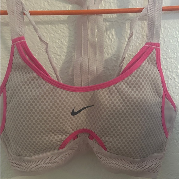 Nike Women's Mesh Sports Bra in Pink and Gray - Picture 2 of 3